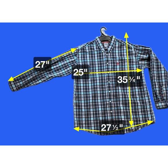 Cinch Western Shirt Mens XL Red Blue Plaid Long Sleeve Flip Cuff Button Up - Picture 8 of 8